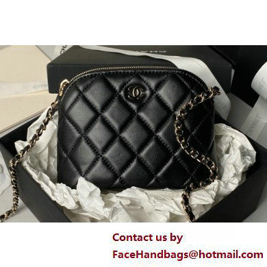 Chanel Lambskin & Gold-Tone Metal Clutch with Chain Bag AP4000 Black 2025